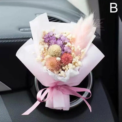 Dried Flower Car Air Freshener Car Air Outlet Aromatherapy For Girls Bouquet Auto Vent Clip Car Accessories Car Decoration