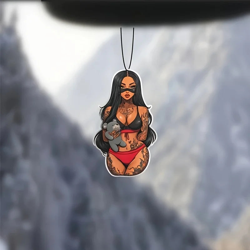 Beauty Girl Goddess Design Air Freshener Car Aroma Tablet  Long Lasting Car and Rearview Mirror Hanging Decor Drive