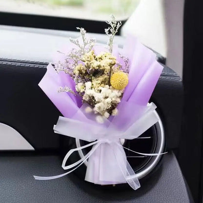 Dried Flower Car Air Freshener Car Air Outlet Aromatherapy For Girls Bouquet Auto Vent Clip Car Accessories Car Decoration