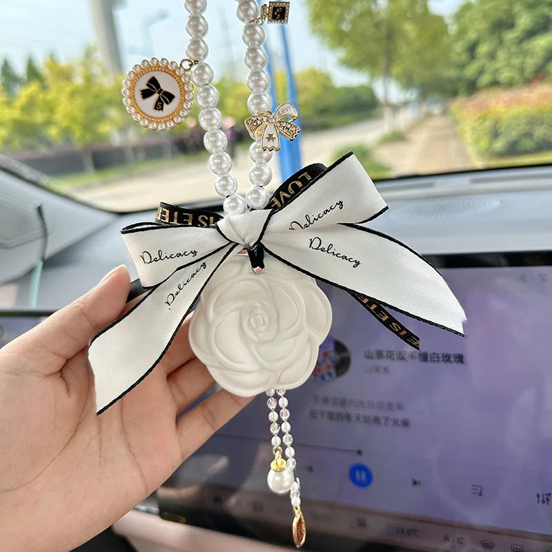 Gypsum Car Hanging Air Freshener With Essential Oil Perfume for Car Styling Aroma Air Purifier Interior Decorations Ornament