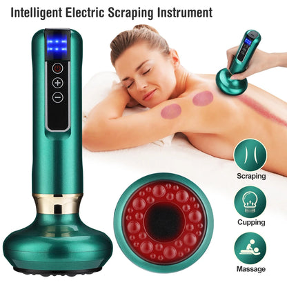 Chinese Electric Massager GuaSha Anti Cellulite Vacuum Suction Cup Beauty Health Scraping Infrared Heat Slimming Massage Thera