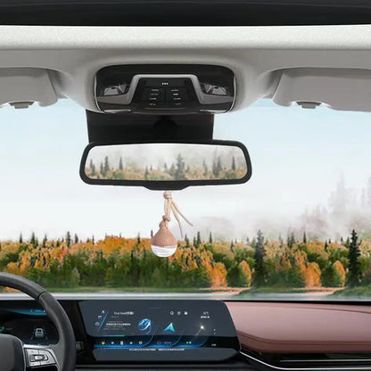 Car Hangings Air Freshener Bottle Diffuser Wooden Glass Hanging Transparent Perfume Bottle Purifying Car Interior Accessories