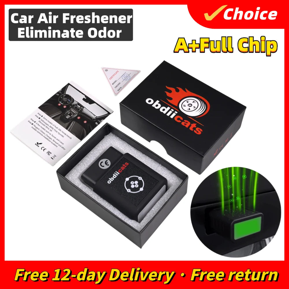 HOT Unique obdiicats OB-FL Car Air Freshener Eliminate Odor Generating Ozone Negative Ions Get Clean and Fresh Air into Your Car