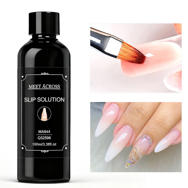 100ml Nail Liquid Slip Solution for Nails Flawless Nail Acrylic Extensions UV Gel Nail Polish Nail Art Manicure Design Tools