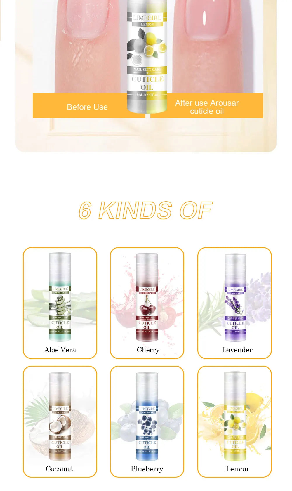 LIMEGIRL Nail Nourishment Oil Universal Plant Nutrition Soften Oil Cuticle Revitalizer Nourish For Nails Treatment Manicure Care