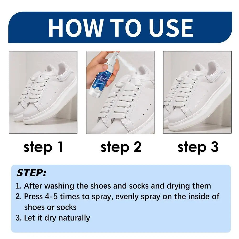 Shoe Foot Deodorizer Spray Natural Deodorizer Spray Refreshing Foot Spray Odor Removal Anti-sweat Foot Care Deodorant