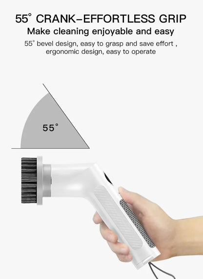 Kitchen Cleaning Tool USB 5 in 1 Cleaner Bathroom Bathtub Clean Brush Spin Scrubber Electric Cleaning Brush to Dishwashing Sink