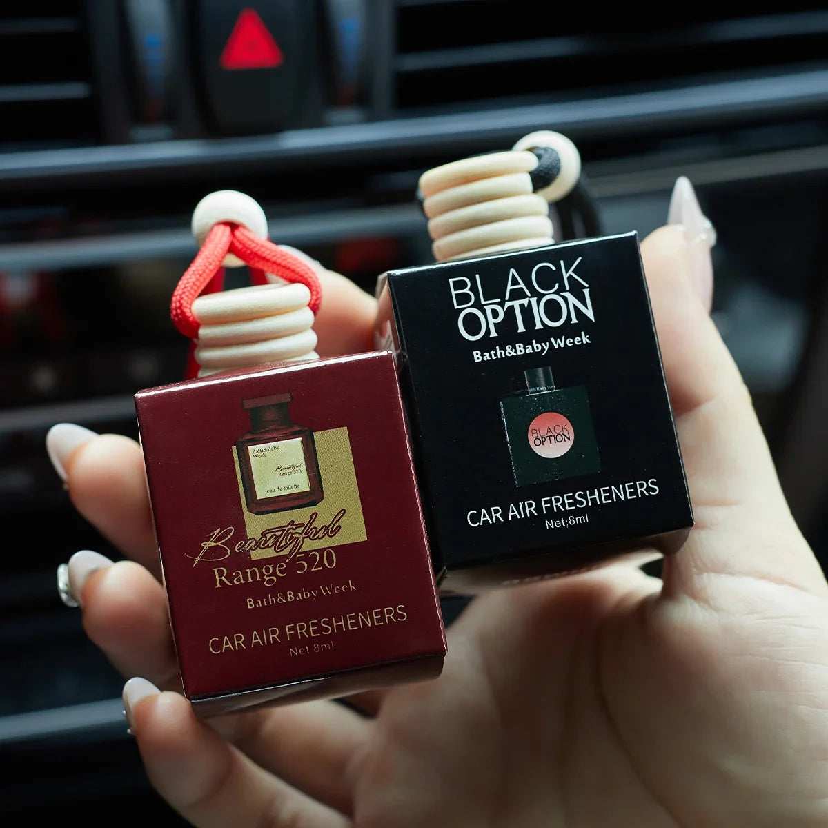 A car fragrance for automotive interior accessories, a long-lasting car air freshener that maintains a charming and fresh scent.
