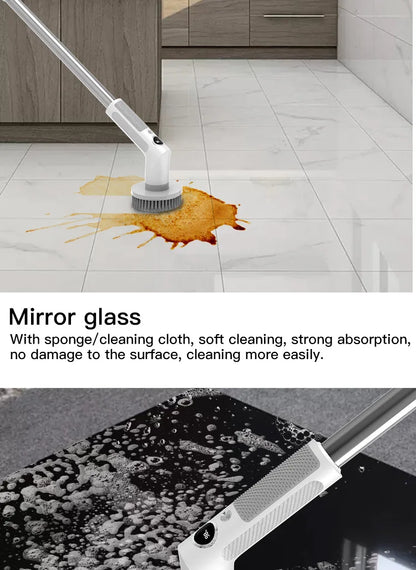 Kitchen Cleaning Tool USB 5 in 1 Cleaner Bathroom Bathtub Clean Brush Spin Scrubber Electric Cleaning Brush to Dishwashing Sink