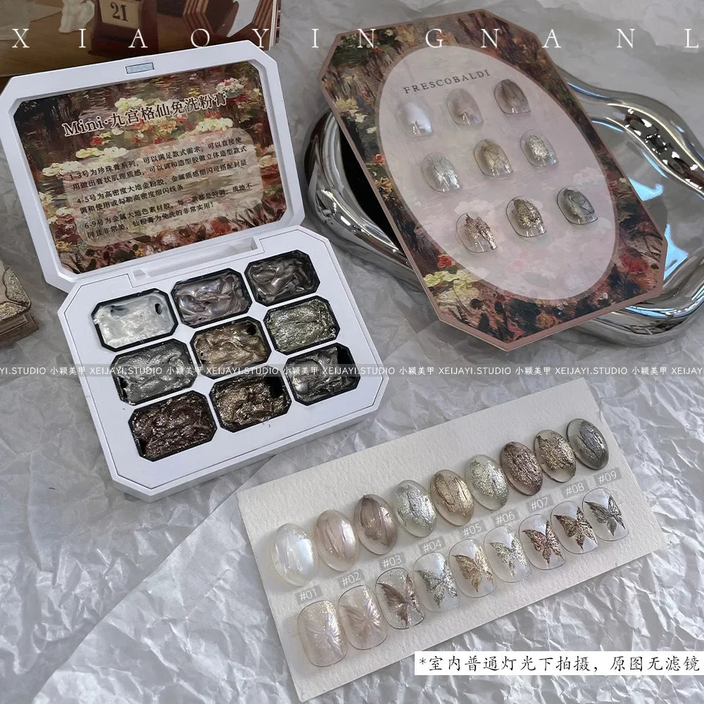 Nail Art Aurora Fairy Powder Cream Spring Summer For Professional Manicure Design Decorations Pigment Nail Texture Gel