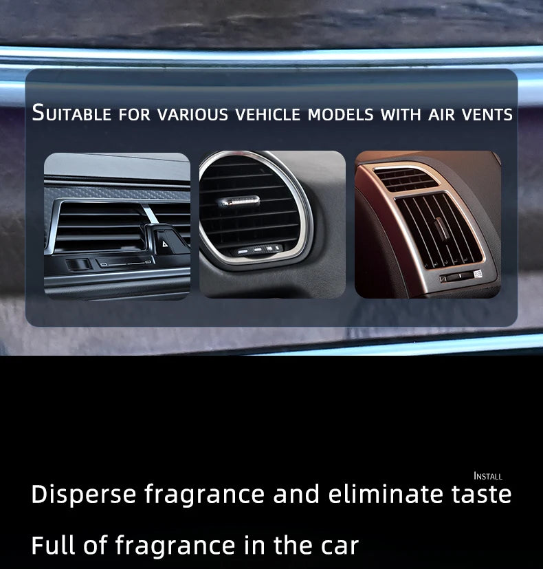 Car Air Freshener, Three Adjustable Modes Intelligent Car Aroma Diffuser, Rechargeable Car Aroma Diffuser, Black