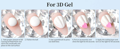 RSNAIL 5g Solid Carved Gel Nail Polish Non Stick Hand Molding Gel Soak Off UV/LED Nail Art Clear White 3D Scupting Extension Gel