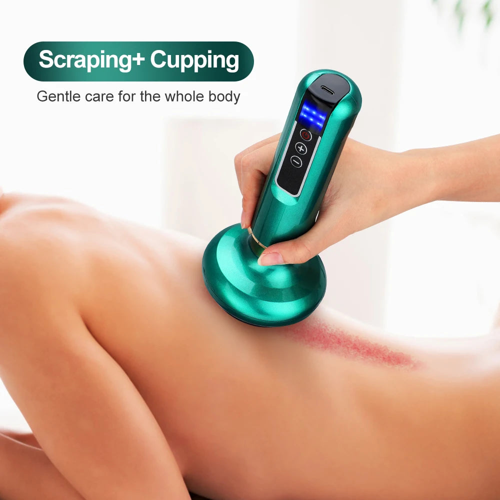 Chinese Electric Massager GuaSha Anti Cellulite Vacuum Suction Cup Beauty Health Scraping Infrared Heat Slimming Massage Thera