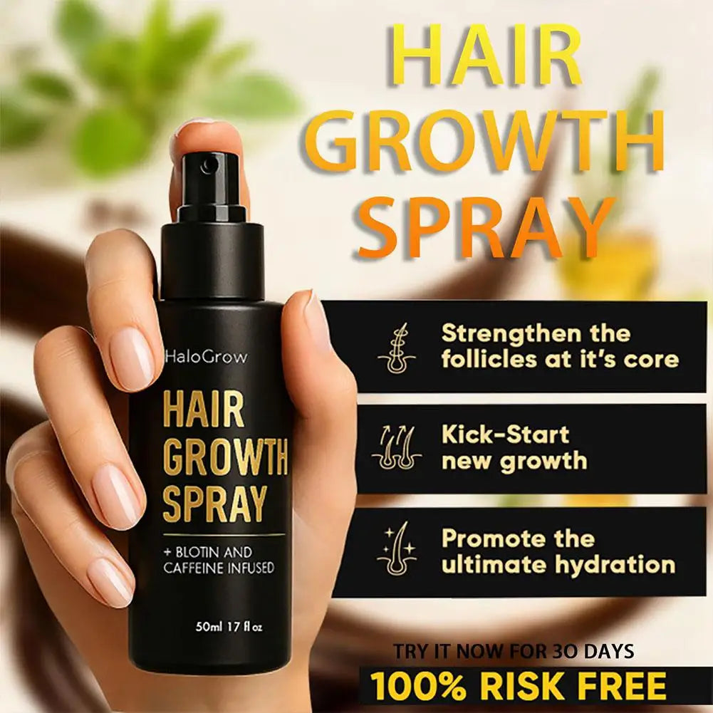 Halo Hair Thickening Spray Reduces Hair Breakage Increases Density Convenient Even Coverage Design Absorbs Quickly No Residue