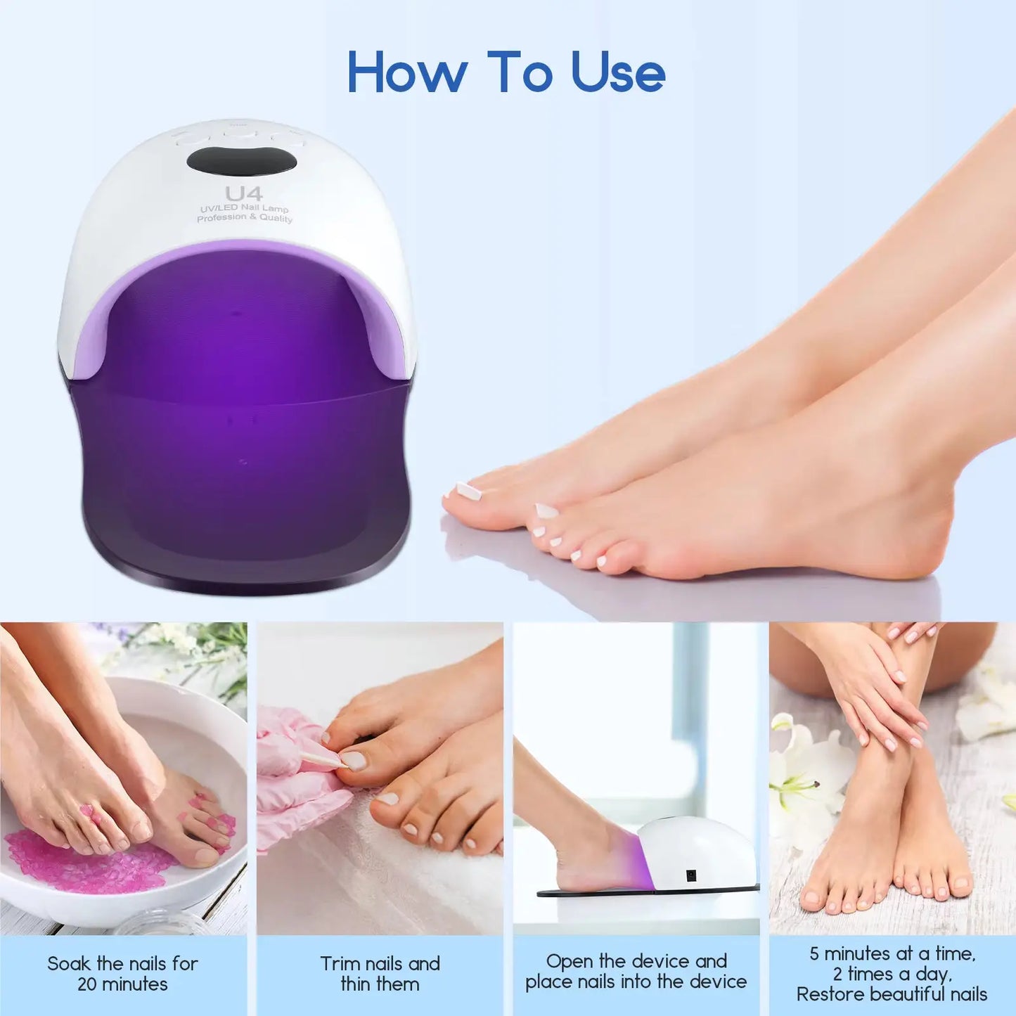 Nail and Foot Drying Lamp, Quick-Drying, Fast-Drying, Special Led Curing Tool for Nail Salons, High-Power Tool