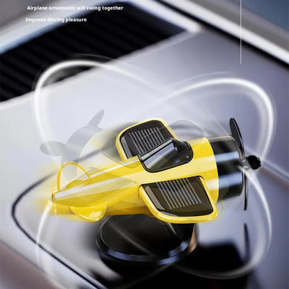Car Air Freshener Creative Solar Powered Rotating Airplane Ornament Flavoring Fragrance Decoration Car Interior Accessories