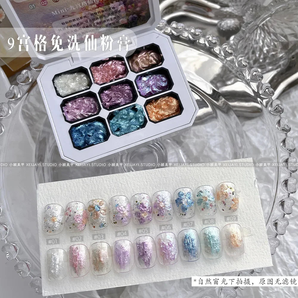 Nail Art Aurora Fairy Powder Cream Spring Summer For Professional Manicure Design Decorations Pigment Nail Texture Gel