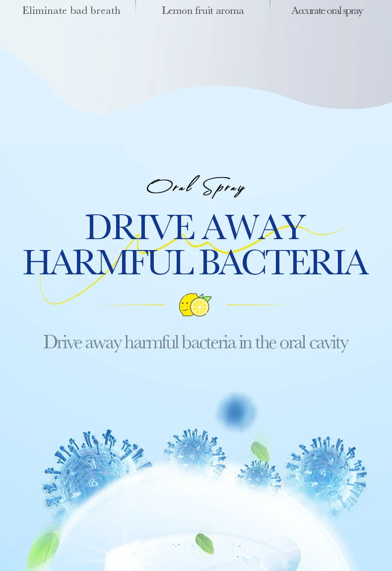 18ML Lemon Oral Fresh Mouth Spray Fresh Breath Eliminate Bad Breath Spray Deodorant Persistent Protable Fragrance No Alcohol