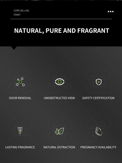 A car fragrance for automotive interior accessories, a long-lasting car air freshener that maintains a charming and fresh scent.