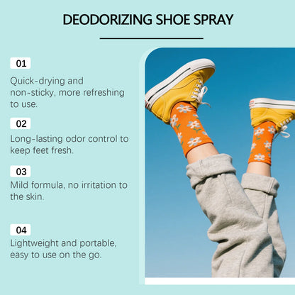 JAKEHOE 100ml Deodorizing Shoe Socks Spray Quickly Dry & Refresh Long-lasting Suppress Odors Portable Design Used at Home Office