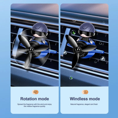 Car Air Freshener Aromatherapy Accessories Interior Perfume Diffuser Rotating Propeller Outlet Fragrance Cartoon Design Supplies