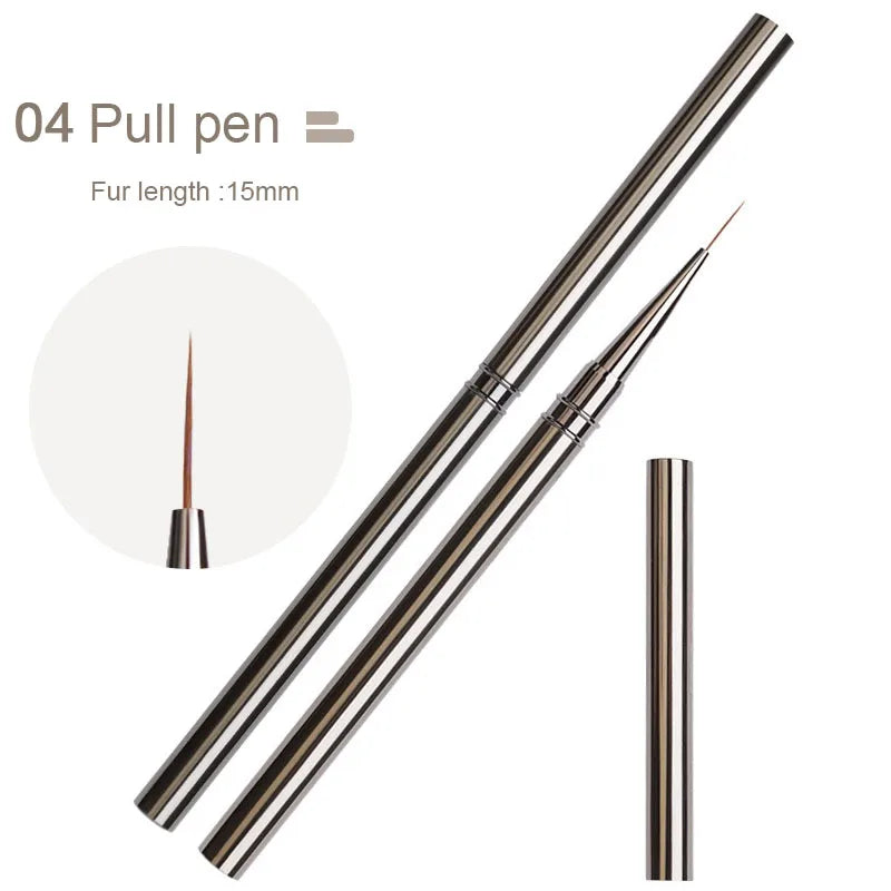 Nails Art Liner Brushes Striping Drawing Elongated Lines Painting 6/9/12/15/18mm Nail Professional Manicure Tool ZJS02