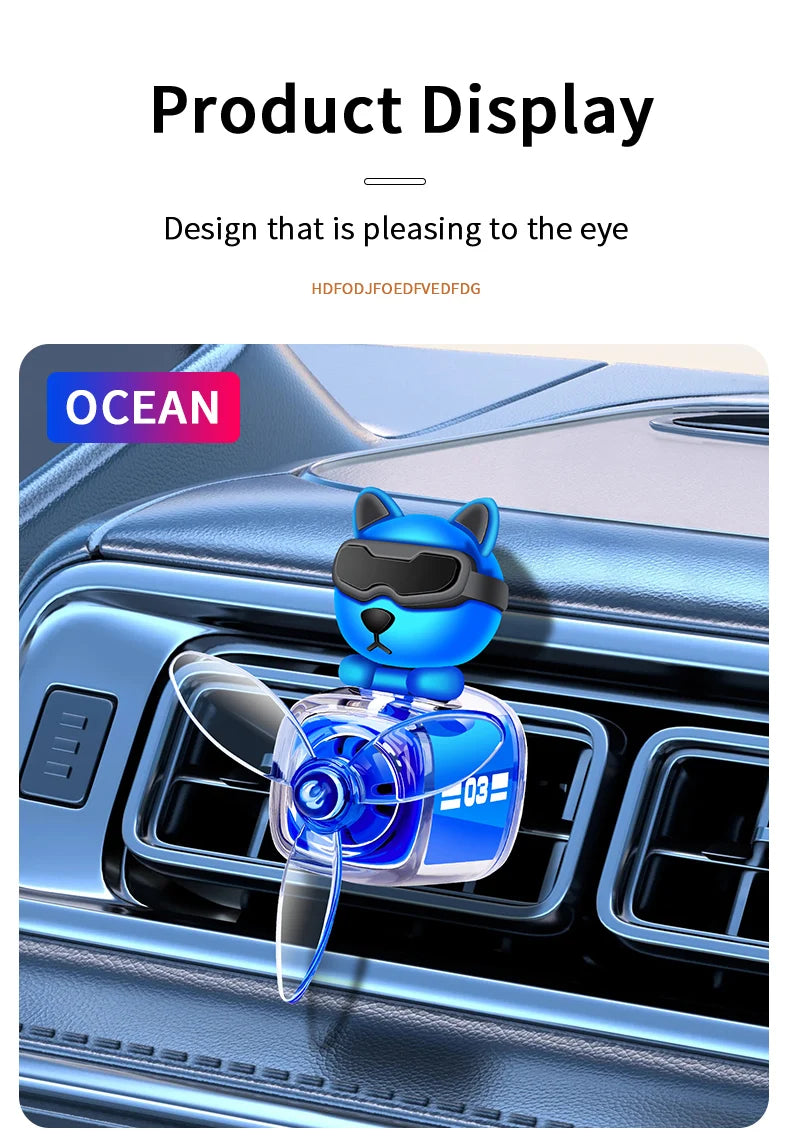 Car Air Outlet Fragrance Diffuser Conditioning Aromatherapy Perfume Clip Dog With Sunglasses Car Decoration Air Freshener