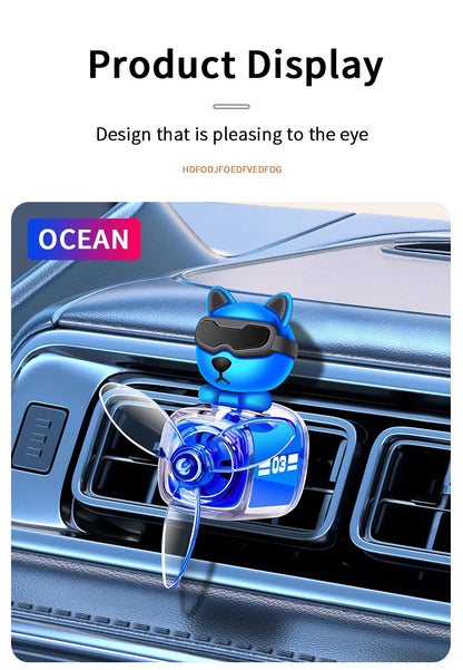 Car Air Outlet Fragrance Diffuser Conditioning Aromatherapy Perfume Clip Dog With Sunglasses Car Decoration Air Freshener