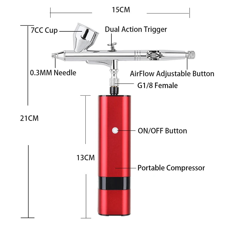Travel Beauty Care Easy Use Salon Airbrush With Compressor Make Up Nail Art Design Spray Facial Kit For Women Gift