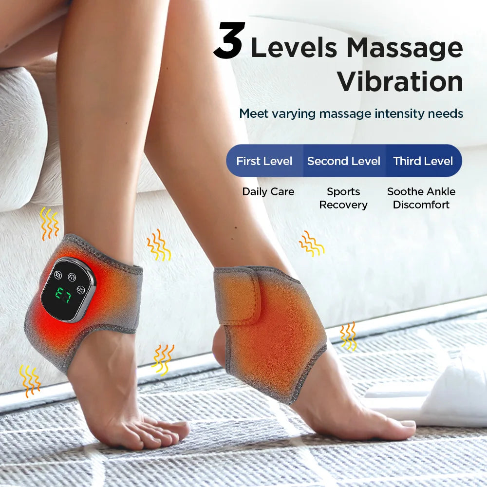 Electric foot massager vibrates and relaxes ankle massager warm and hot compress ankle brace joint sprain ankle brace relaxes mu