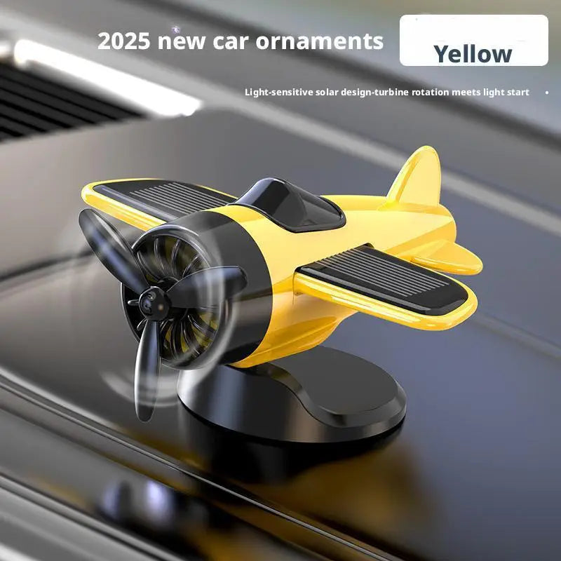 Car Air Freshener Creative Solar Powered Rotating Airplane Ornament Flavoring Fragrance Decoration Car Interior Accessories