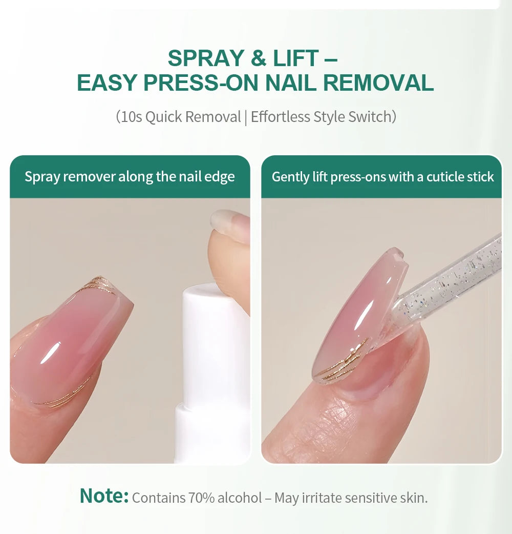 Nailpop 60ml Solid Nail Gel Remover Spray Easily Soften and Removes Press-On Nails Fresh Odorless Gel Fake Nail Tip Remover Tool