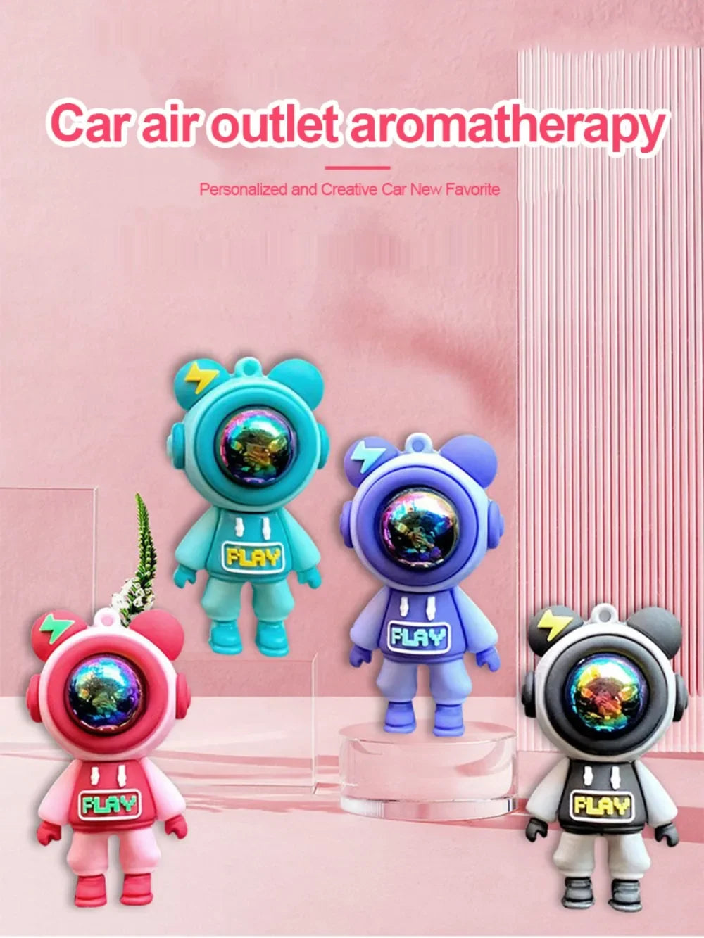 Car Air Outlet Air Freshener Car Aromatherapy Perfume Clip Cartoon Astronaut Air Conditioner Air Outlet Car Interior Pendant