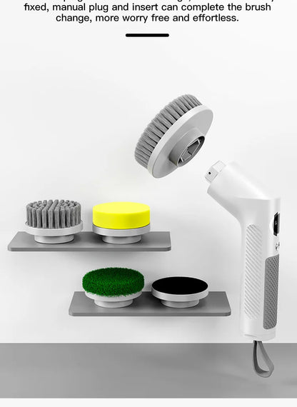 Kitchen Cleaning Tool USB 5 in 1 Cleaner Bathroom Bathtub Clean Brush Spin Scrubber Electric Cleaning Brush to Dishwashing Sink