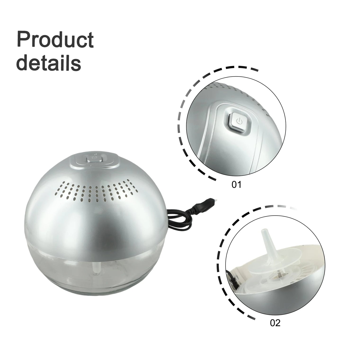 Filtration Air Revitaliser Fresh Air Freshener Easy To Use LED Light Refreshes Revitaliser Indoor Air Humidity
