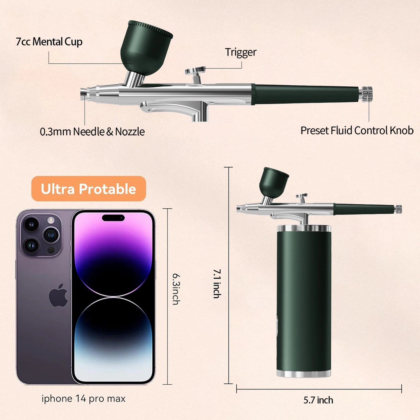 Nail Spray Gun Professional Nail Art Airbrush Gun Spray Painting Tool for Nail Art