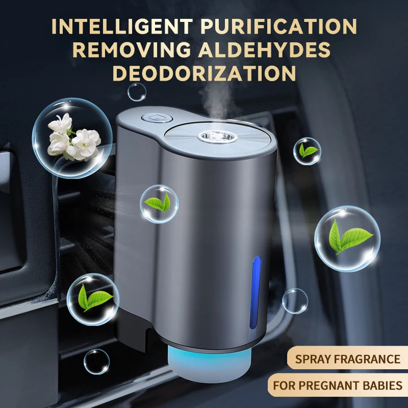 CAR Humidifier Essential Oil Diffuser Smart Car Air Aromatherapy Diffuser, Fragrance Car Air fresheners with Three Adjustable