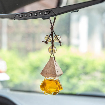 Wood Hanging Car Air Freshener Diffuser Perfume Aromatherapy Essential Oil Bottle Hanging Car Air Freshener Car Auto Accessories