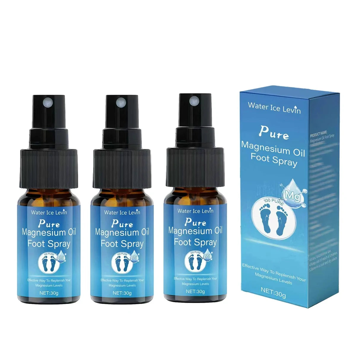 Pure Magnesium Oil Foot Spray with Vitamin E - Moisturizing, Fast-Absorbing Foot Care for Elastic, Smooth Skin