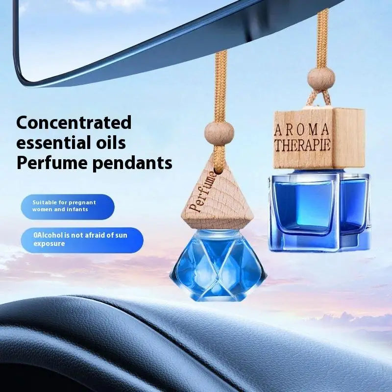 Wood Hanging Car Air Freshener Diffuser Perfume Aromatherapy Essential Oil Bottle Hanging Car Air Freshener Car Auto Accessories