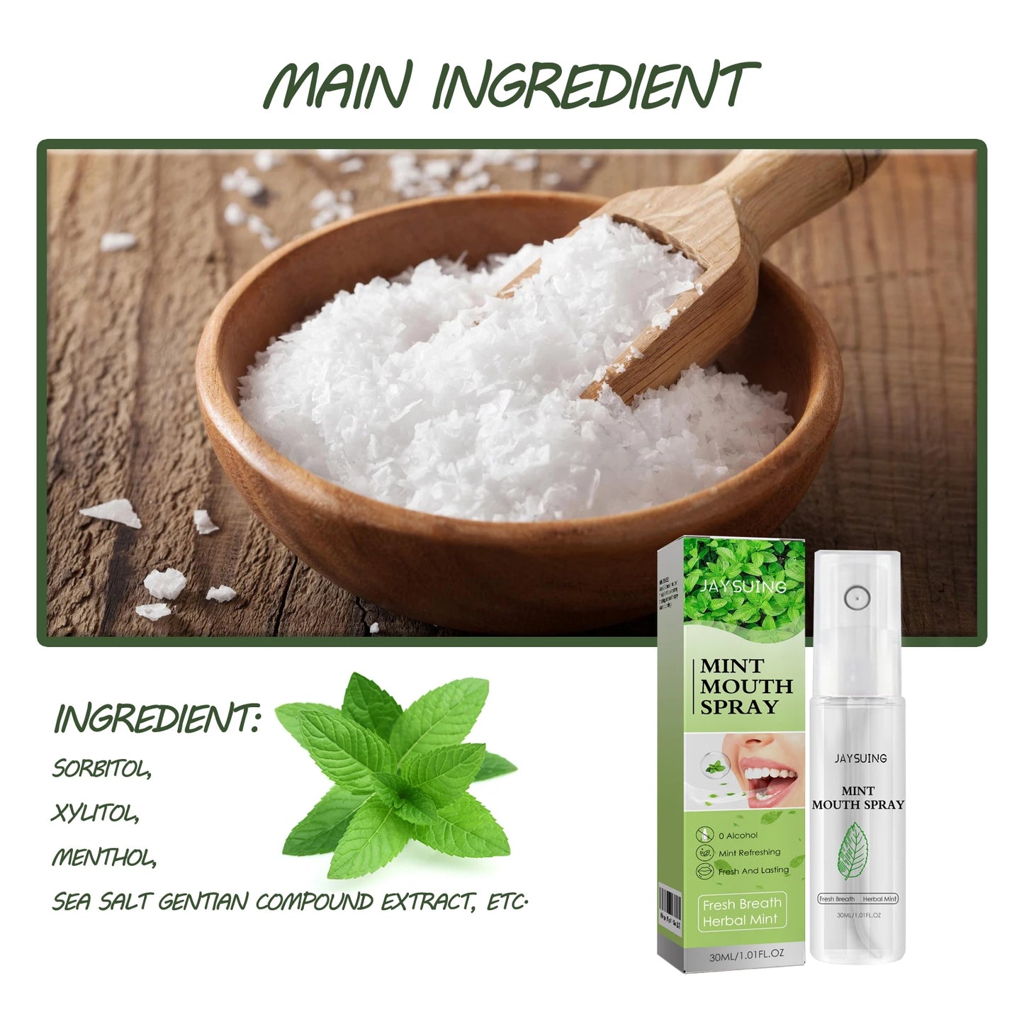 Mouth Freshener Spray Oral Spray Remove Bad Breath Long Lasting Mint Portable Breath Freshener Refreshing Oral Care Products