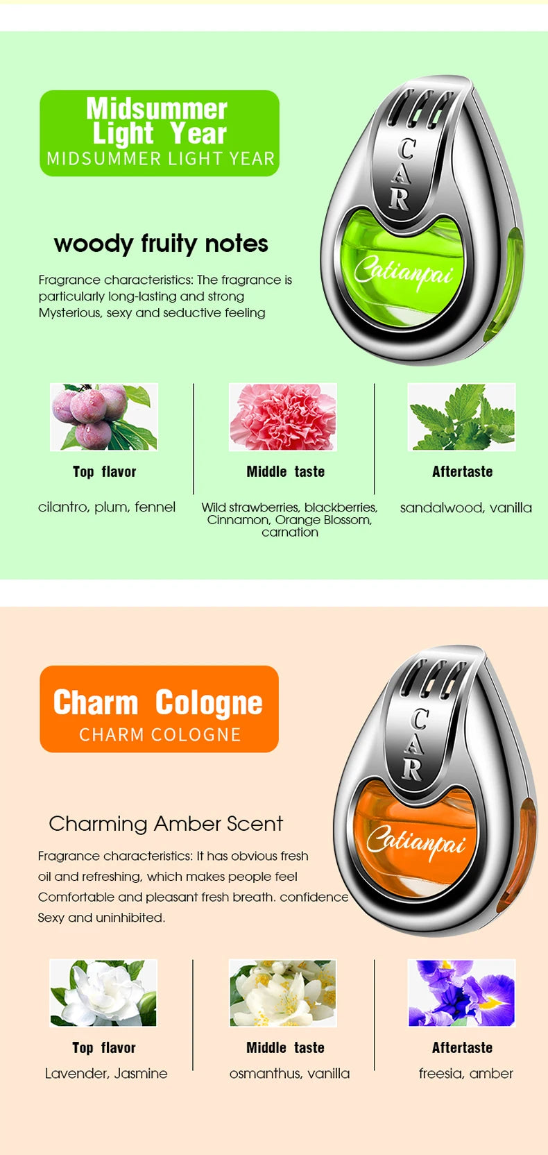 Car Air Freshener Fragrance Car Interior Air Vent Creative Diffuser Lasting Pendant Aromatherapy For Auto Smell Perfume Scent