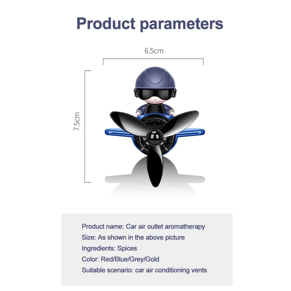 Car Air Freshener Aromatherapy Accessories Interior Perfume Diffuser Rotating Propeller Outlet Fragrance Cartoon Design Supplies