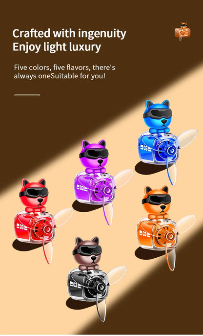 Car Air Outlet Fragrance Diffuser Conditioning Aromatherapy Perfume Clip Dog With Sunglasses Car Decoration Air Freshener