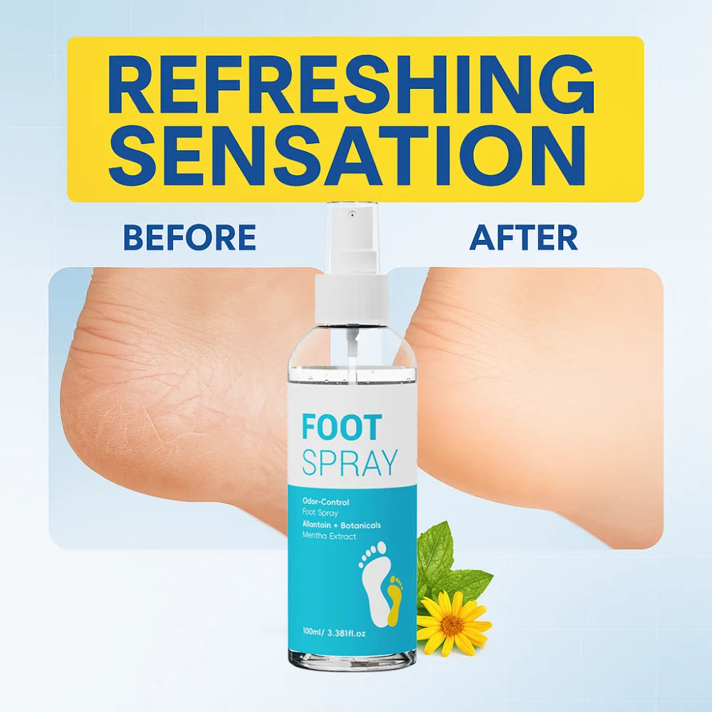 Foot Odor Eliminator Spray  ，Shoe Deodorizer - 100ml Fast-Acting Formula with Natural Extracts, Instantly Removes Odor