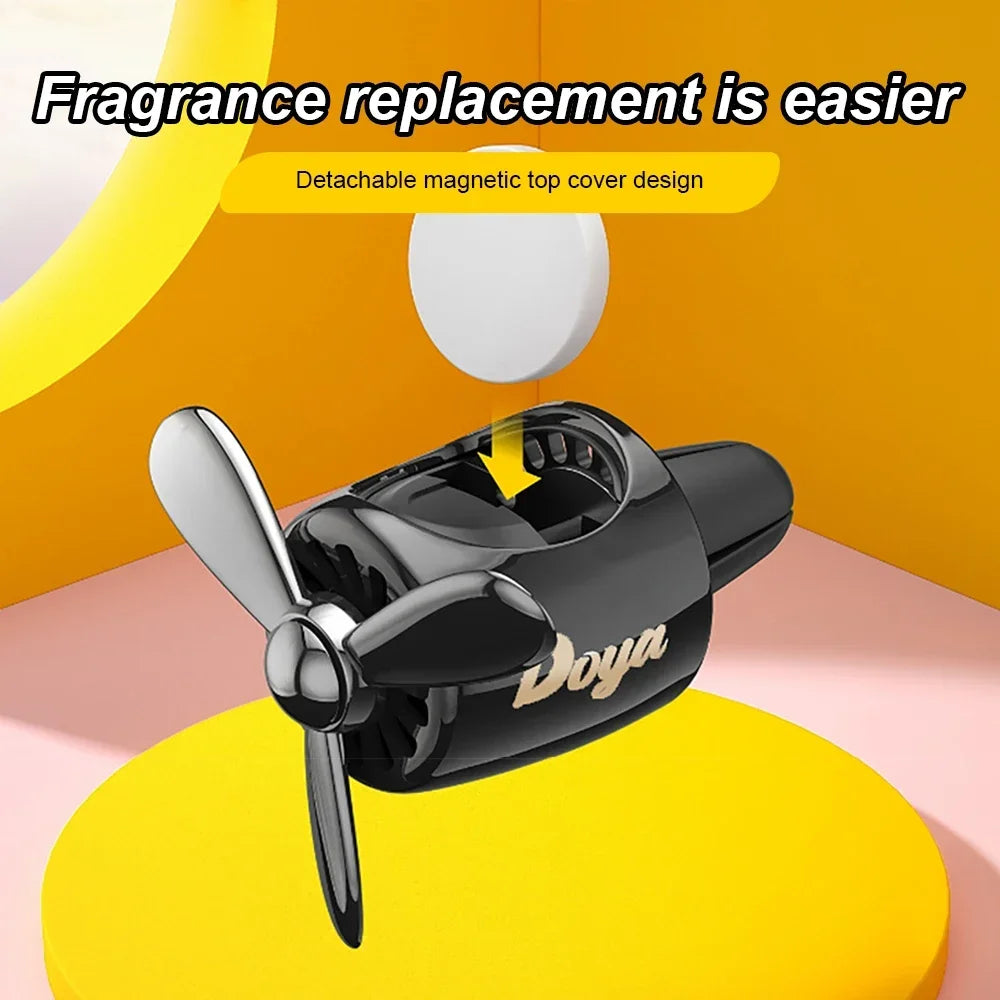New Car Air Freshener Cute Cartoon Pilot Car Interior Perfume Diffuser Outlet Rotating Propeller Outlet Fragrance Car Perfume