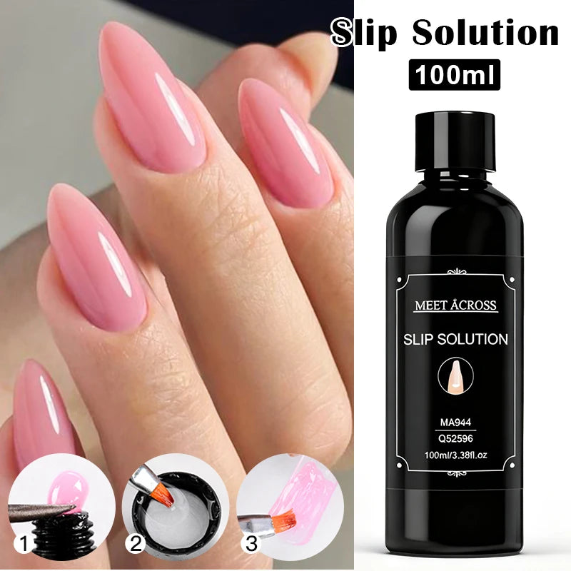 100ml Nail Liquid Slip Solution for Nails Flawless Nail Acrylic Extensions UV Gel Nail Polish Nail Art Manicure Design Tools