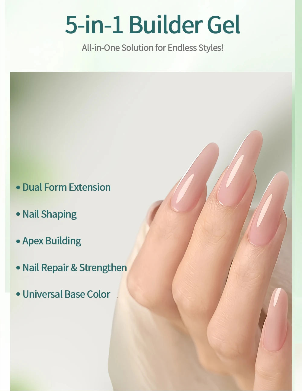Nailpop Professional Builder Gel UV Hard Gel for Nail Strengthen Quick Building Long Lasting Soak Off Extension Gel 30/100g