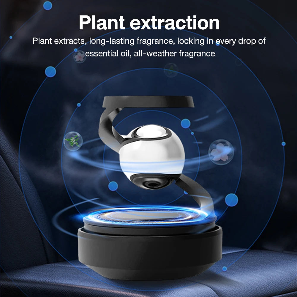 Solar Car Air Freshener Automatic Rotation Dashboard Fragrance Car Perfume Deodorant Oil Diffuser Auto Interiors Accessories