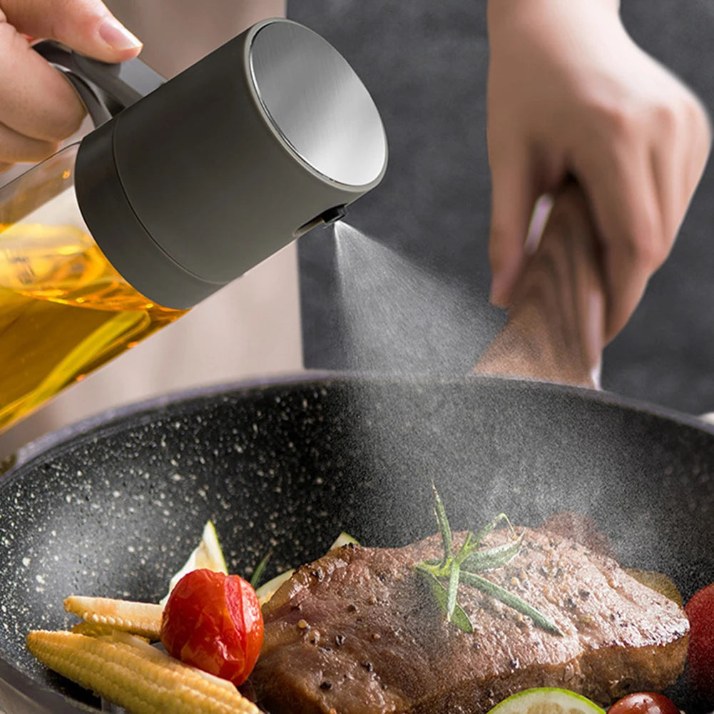 Kitchen Glass Oil Sprayer Bottle 250ml No-Drip Spout Heat-Resistant Glass for Salad Baking BBQ Baking Picnic Kitchen Tool